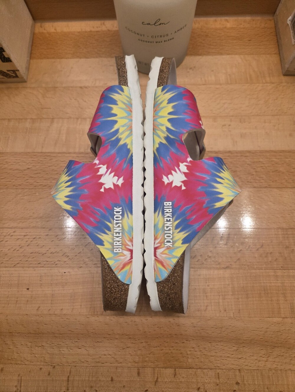 Birkenstock Arizona Slide Sandals "Tie Dye Multi" Birko-Flor Women's Size EU 37 - Picture 7 of 8